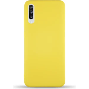 Case World Caseworld Samsung Galaxy A70 Kapak Içi Kadife Lansman Silikon Kılıf - Sarı