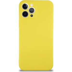 Case World Caseworld Apple iPhone 12 Pro Kapak Içi Kadife Kamera Korumalı Lansman Silikon Kılıf - Sarı