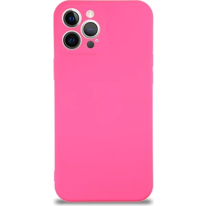 Case World Caseworld Apple iPhone 12 Pro Max Kapak Içi Kadife Kamera Korumalı Lansman Silikon Kılıf - Neon Pembe