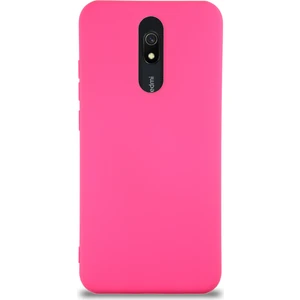 Case World Caseworld Xiaomi Redmi 8 Kapak Içi Kadife Lansman Silikon Kılıf - Neon Pembe