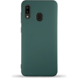 Case World Caseworld Samsung Galaxy A20 Kapak Içi Kadife Lansman Silikon Kılıf - Yeşil