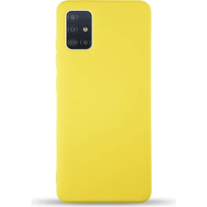 Case World Caseworld Samsung Galaxy A51 Kapak Içi Kadife Lansman Silikon Kılıf - Sarı
