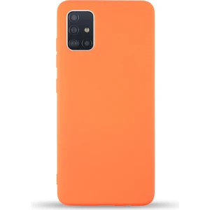 Case World Caseworld Samsung Galaxy A51 Kapak Içi Kadife Lansman Silikon Kılıf - Turuncu