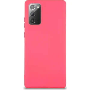 Case World Caseworld Samsung Galaxy Note 20 Kapak Içi Kadife Lansman Silikon Kılıf - Neon Pembe