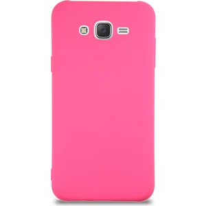 Case World Caseworld Samsung Galaxy J7 Core Kapak Içi Kadife Lansman Silikon Kılıf - Neon Pembe