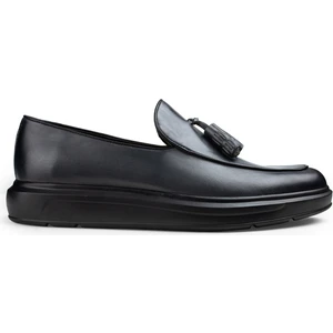 Deri Gri Püsküllü Erkek Loafer