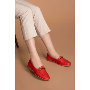 Deri Kadın Babet IZ.3501  - Kırmızı - 39