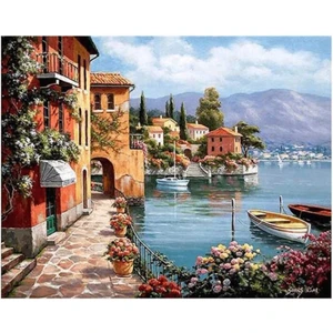 Hapy Hoby Sahil Kasabası ve Kayıklar 2 Sayılarla Boyama Seti 40 x 50 cm