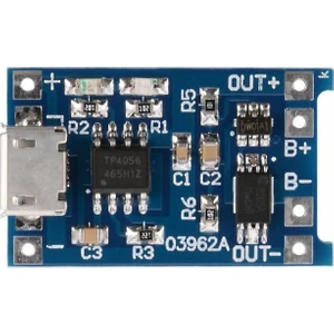 TP4056 Korumalı 1A Lipo - Li Ion Pil Şarj Devresi 3,7V Micro USB Girişli