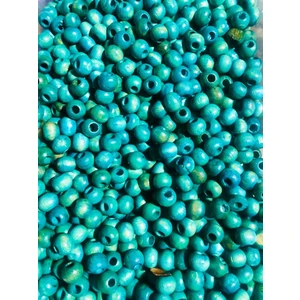 Flea Market 10MM Turkuaz Ahşap Boncuk 200 Adet - Takı Boncuğu