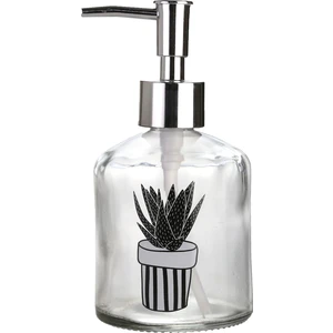 Cam Sıvı Sabunluk Kaktüs 1 Desen 300ML 7.6X15.5CM