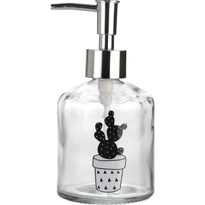 Cam Sıvı Sabunluk Kaktüs 2 Desen 300ML 7.6X15.5CM
