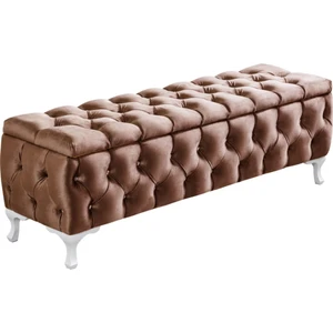 Lüks Sandıklı Kapitone Puf Bench Ayakucu Koltuk  100 cm