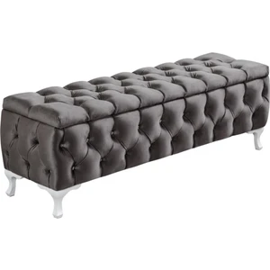 Lüks Sandıklı Kapitone Puf Bench Ayakucu Koltuk 110 cm