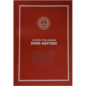 Ders Defteri 10 Dersli Yoklamasız Lise Kırmızı Plastik Kapak