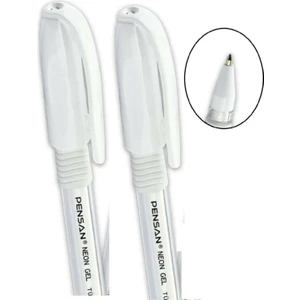 Beyaz  Tükenmez Kalem Jel 1.0 mm 2 Adet