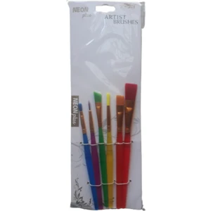 Neon Plus Ipek Fırça Takımı Sentetik Uç 6'lı Neon Gövde