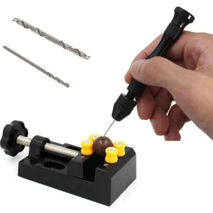 Mini Çok Amaçlı Detay Çalışma Mengenesi 57 mm ve Mekanik El Matkabı Seti 4.6mm 2 Li Matkap Ucu Set
