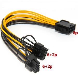 Pcı-E Ekran Kartı Power Kablosu 8 Pin Erkek To 6+2 8 Pin Y Dişi Power Kablo