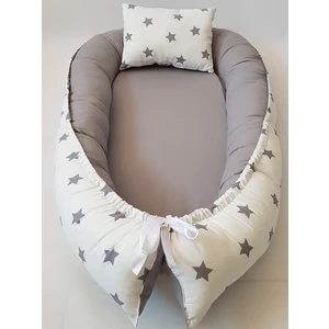 Babynest Dünyası Beyaz Yıldız Gri Babynest Bebek Yuvası