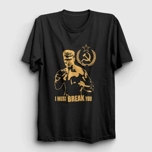 Unisex Siyah Soviet ivan Drago Film Rocky T-Shirt