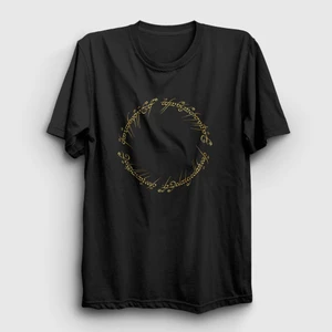 Unisex Siyah Script Yüzüklerin Efendisi The Lord Of The Rings T-Shirt