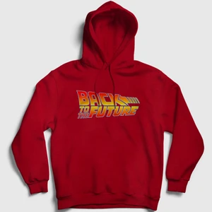 Unisex Kırmızı Logo Film Geleceğe Dönüş Back To The Future Kapüşonlu Sweatshirt