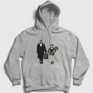 Unisex Gri Walk Film Leon Kapüşonlu Sweatshirt