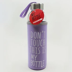 Hediye Kesesi Kişiye Özel Isimli Renkli Kılıflı Cam Su Şişesi 500 ml