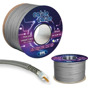 Cable Cable Anten Kablosu Rg6/u4 1.02MM 64TEL Sılverplus 100MT Erk Yerli