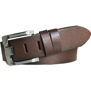 Goderi Deri 4.5 cm Geniş Dilli Kahverengi Kot, Spor Kemer