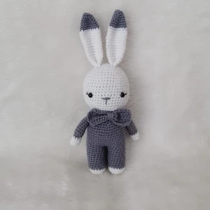 Oyuncak Park Gri Miniş Tavşan Uyku Arkadaşı Amigurumi Organik Oyuncak