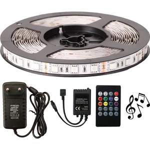 Amber LED Rgb Şerit LED 5 Metre Tak Çalıştır Sese ve Müziğe Duyarlı Kumanda 5050 3 Çipli