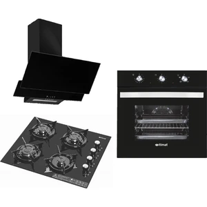Itimat Lüx Kristal Siyah 3lü Ankastre Set (6021 Fırın + 5031 Ocak + 7030 Davlumbaz)