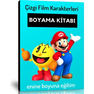 Enine Boyuna Eğitim Çizgi Film Karakterleri Boyama Kitabı