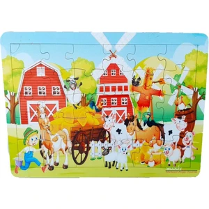 Woodylife 15 Hayvanlı Çiftlik 30 Parça Ahşap Puzzle Çocuk Oyuncak