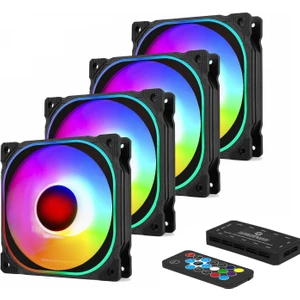 FCL-F1274C 4 x 120MM Argb 4'lü Fan Seti Kit Sessiz Rgb Kasa Fanı