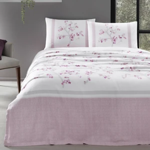 Florid Çift Kişilik Pamuklu Pike Takımı Pembe