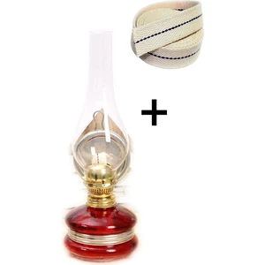 Kuzgun Online Shop Kırmızı Büyük Nostaljik Gaz Lambası & 1 M Gaz Lambası Fitili