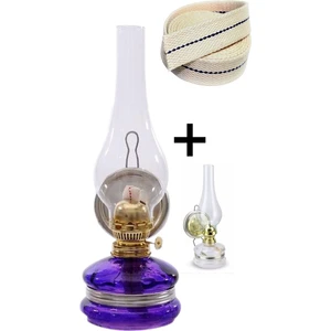 Kuzgun Online Shop 3' Lü Set Büyük Mor ve Şeffaf Gaz Lambası & 1 M Gaz Lambası Fitili