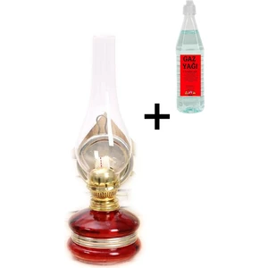 kurtbey mutfak Kırmızı Büyük Nostaljik Gaz Lambası & 750 ml Gaz Yağı