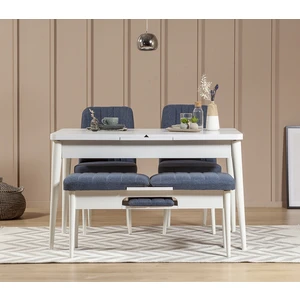 SEMBOL MİNİ MASA TAKIMI BEYAZ LACİVERT