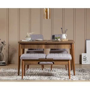 SEMBOL MİNİ MASA TAKIMI CEVİZ SOHO