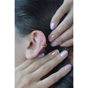 S&A Accessories Altın Renkli Zirkon Taşlı Halka Piercing Tragus Helix Kıkırdak Küpesi
