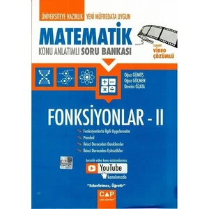 Çap Yayınları Üniversiteye Hazırlık Matematik Konu Anlatımlı Soru Bankası Fonksiyonlar 2 - Oğuz Göçmen