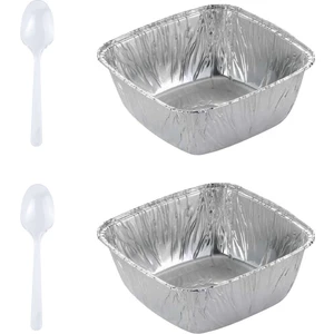 Fresh Up Ekonomik Aluminyum Aşure Kasesi ve Kaşık Seti (100 Kase 100 Kaşık)