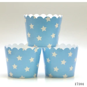 Lora Davet Cupcake Kabı Yıldız 25 Adet Mavi