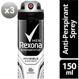 Erkek Deodorant Sprey Invisible Black White 150 ml  x 3 Adet