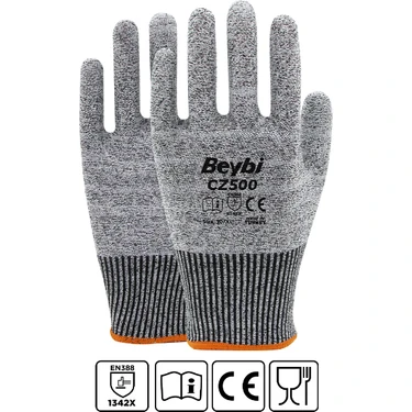 Beybi CZ500 Gıda Uyumlu Kesilmeye Dirençli Kasap Eldiveni No:9 1