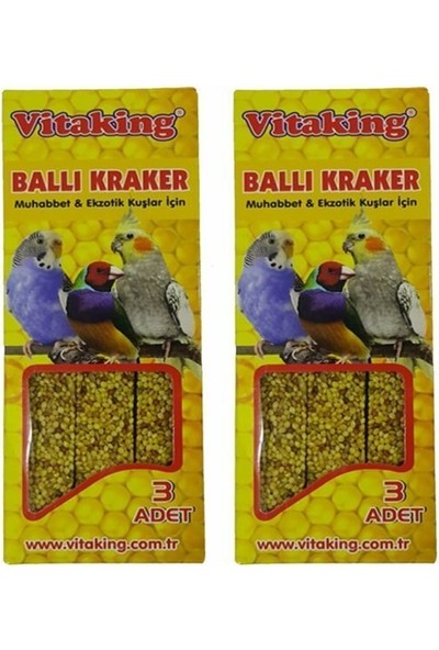 Vitaking Ballı Kraker Muhabbet Kuşu ve Egzotik Hayvanlar 3'lü